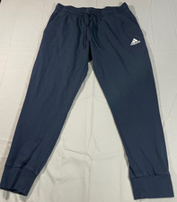 Adidas Sweatpants Blue Loose Tapered Drawstring Joggers Men's Size Large