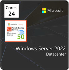 Windows Server 2022 Datacenter - 16 Core License with 50 RDS Device CALs