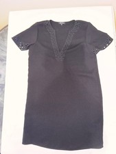 Madewell Ballad Tunic Dress Black Eyelet Shift Mini Short Sleeve Size 0 F8760