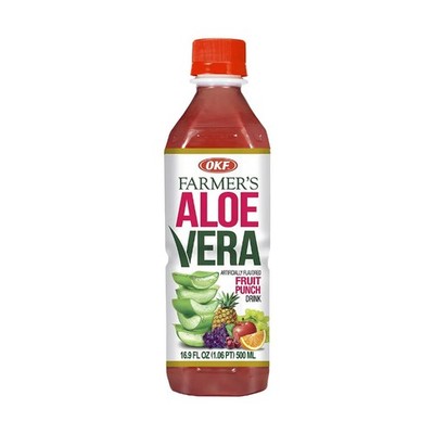 4x OKF Farmer's Fruit Punch Aloe Vera Beverage Pack Refreshing Bulk New 16.9oz