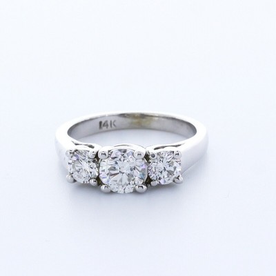 1.5CT Lab-Created Diamond D/VS1 Round Cut 14K Gold Prong Classic Engagement Ring