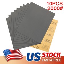 10pcs Wet Dry Sandpaper Waterproof Abrasive Sanding Paper Sheets 2000 Grit Diy