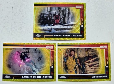 2025 Topps Chrome Deadpool /399 Gold Wave Bundle numbered cards x 3 cards