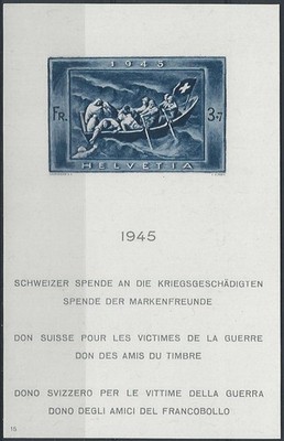 1945 Schweiz Geschenk MS MNH Unified Nr. 11