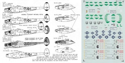 Microscale Decals 1/72 P-38L/J Lightning 80th FS 8th FG Robbins Homer (USAAF)
