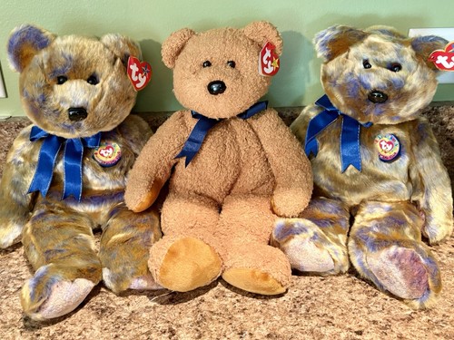 Ty Beanie Buddies Teddy Bears Lot of 3 with Tags.