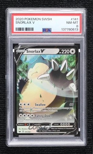 Snorlax V Pokemon Sword & Shield PSA 8