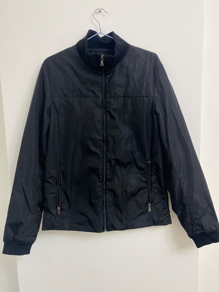 【PRADA】 sports jacket ジッパー無し archive Prada Sport Archive SGV732 Black Technical Windbreaker Jacket Men