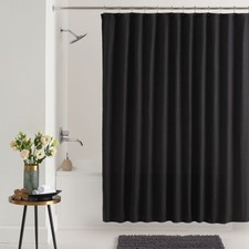 Waterproof Polyester Shower Curtain 72x72 Inches Black Mosaic Pattern Bathroom