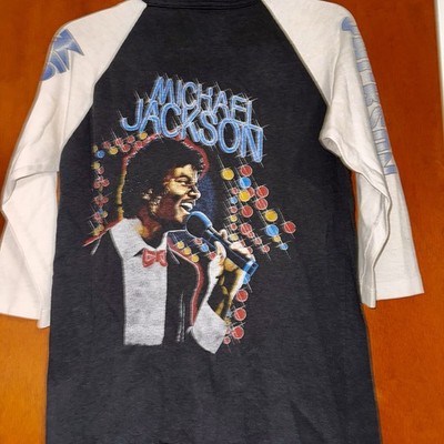 Vintage 80s Michael Jackson Victory Tour 1984 Raglan Sleeve Shirt