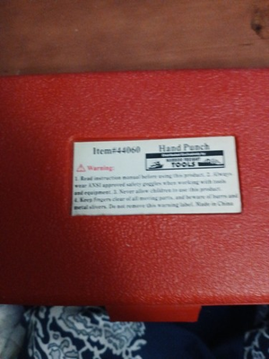 #ad #ad Harbor Freight Tools CasQt Iron Hand Punch Set 44060 Missing 1 Piece In Photo $19.99