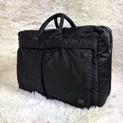 YOSHIDA PORTER Tanker 2-Wege Aktentasche schwarz Nylon groß gebraucht Japan