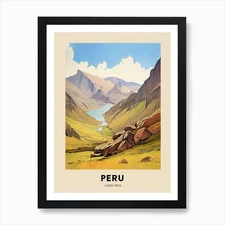 Lares Trek Peru 3 Vintage Hiking Tr Framed Wall Art Poster Canvas Print Picture