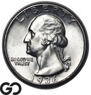 1936-S Washington Quarter, Choice BU++, Better San Francisco Variety