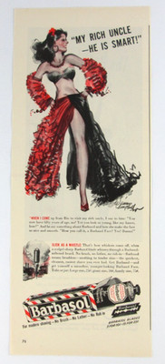Vintage 1943 Barbasol Shaving Cream Print Ad My Rich Uncle He Is Smart