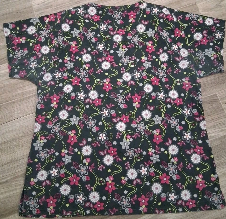 Ladies bonita scrubs Floral Design Mulicolor XL - Image 3 of 4