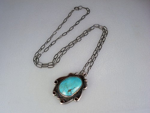 Pendentif Argent Sterling Signé AB - Collier 18 Pouces, 10,27 G, Occasion, Référence J786