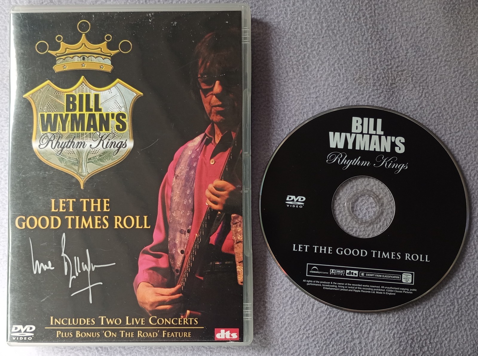 BILL WYMAN SIGNED RHYTHM KINGS LET THE GOOD TIMES ROLL DVD Rolling Stones Rock