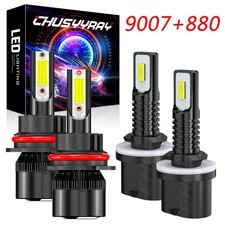 For Dodge Ram 1500 1994-1998 - 4X 6000K 9004 LED Headlight + Fog Light Bulbs 880