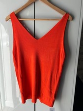 F & F V Neck Knitted Vest Top Bright Orange BNWT Size XL