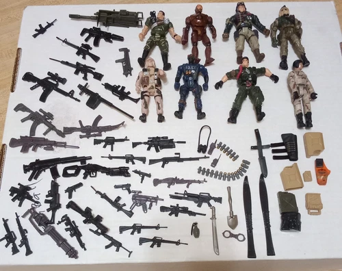 vintage Lot of 40 +G.I. Joe Weapons 8 actoion figures and Accessories Lot