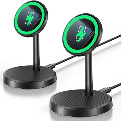 Pack of 2 Magnetic Wireless Charger Stand 15W for iPhone