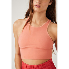 Free People Movement Every Single Time Impact Sports Bra Orange Medium Large