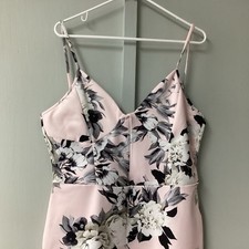 Boohoo Women’s Stretchy Midi Dress Size 14 Body Con Spaghetti Strap Pink