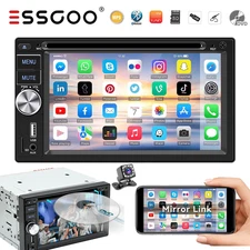 Double 2 DIN 6.2" Car Stereo DVD/CD Player Radio with Apple CarPlay Auto +Camera