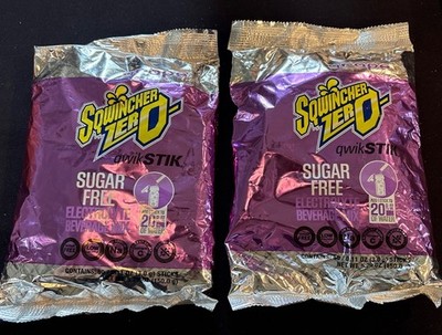 2-Packs of 50 Sqwincher Zero qwikSTIK Sugar Free Electrolyte Powder Mix Grape