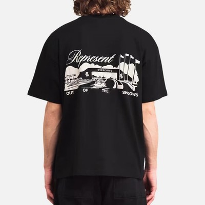 Represent Clo. Raceway T-Shirt Jet Black REPRESENT Tee Size M AUTHENTIC WORN 2x