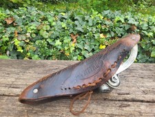 Antiker Fahrradsattel Wittkop – Ledersattel mit Prägung, Oldtimer Fahrrad