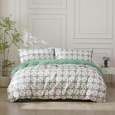 King Boho Duvet Cover Green Paisley Bedding Set with 8 King 104"x90" Grayson