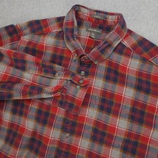 Eddie Bauer Shirt Mens 2XL Red Plaid Classic Fit Flannel Casual Button Down