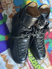 Christian Louboutin Black Leather High Top Lace Up Men Designer Sneaker Size 43