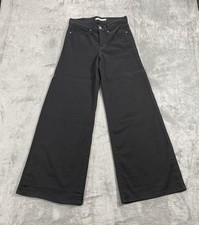 Levis 318 Shaping Wide Leg Jeans Womens 27 Black Retro Stretch Boho Chic