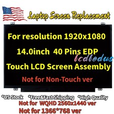 14" FHD 1080p LCD Touch Screen Display 40pins for Lenovo ThinkPad L480 20LS 20LT