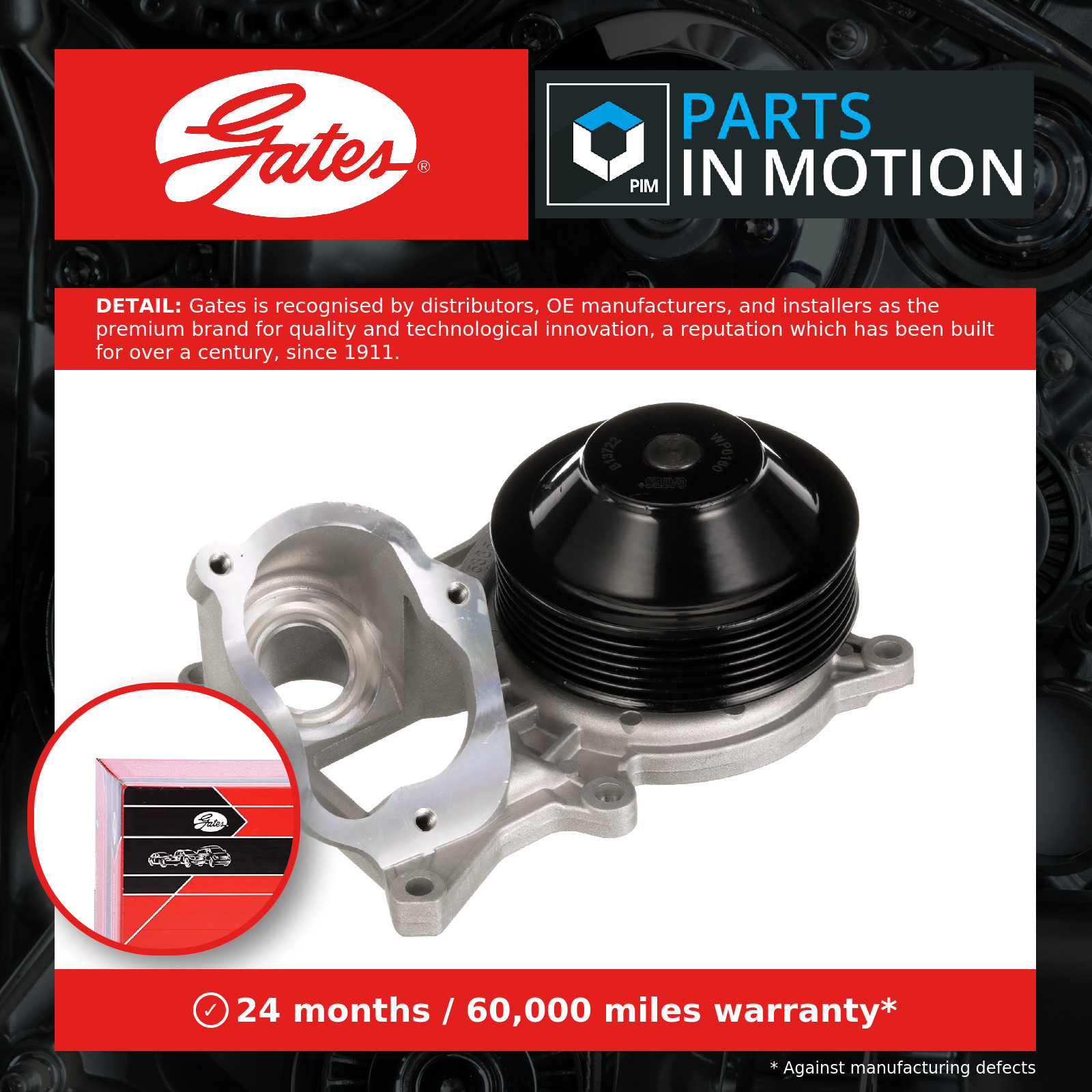 Water Pump fits BMW 116D F20, F21 1.6D 2.0D 11 to 15 Coolant Gates 11517810833 - Image 6