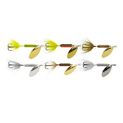 Worden's Rooster Tail Fishing Lure Kit 6 Pack Spinner 1/16 oz Trophy Assorted 