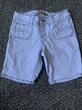YMI Girls Size 10 White Jean Shorts Nice