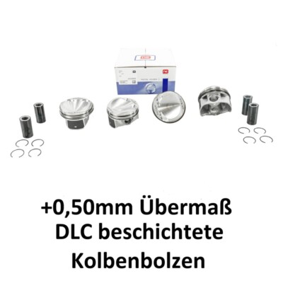 Piston set +0.50 oversize for VW Golf 7 DLC bolt 1.8 TSI Ø 83.01 mm 41509620 KS C