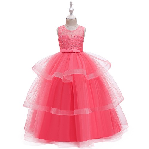Flower Girls Princess Bridesmaid Dress Pageant Prom Gown Tulle Long Dresses Kids - Picture 25 of 52