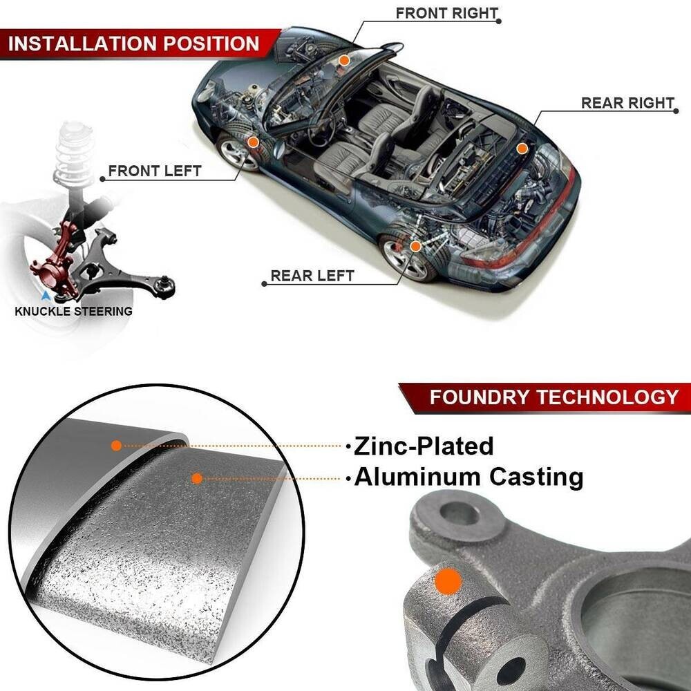 Front Right Steering Knuckle For Subaru Forester Impreza Legacy Outback XV Crosstrek (2005-2014) - 28313AG020 Replacement