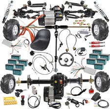 4WD Go Kart Kit Front Rear Axle 72V 1500 Differential Motor Electric Vehicles
