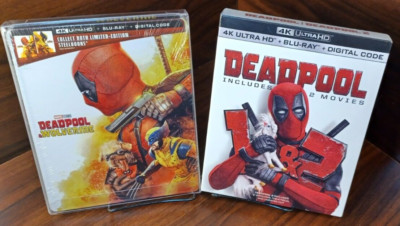 Deadpool 2 Movies 4K+Deadpool & Wolverine 4K Steelbook- w/PROTECTIVE SLEEVE-NEW!