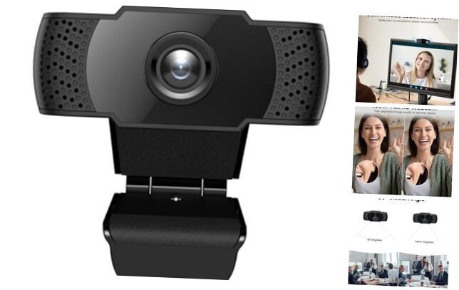 Webcam with Microphone, 1080P HD Webcam for PC with 30 FPS, USB Web Camera-image