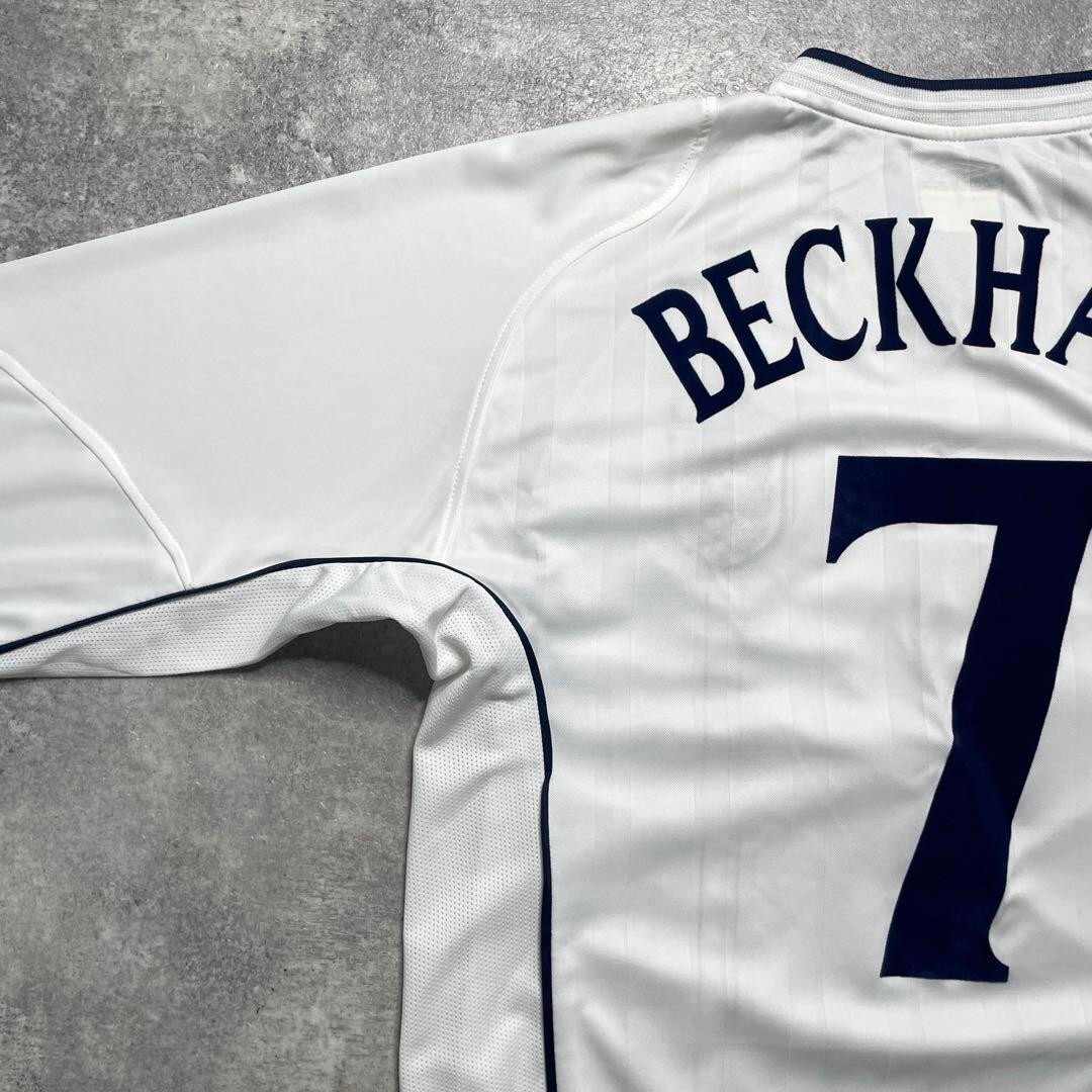 【正規品 01-03 England Home L/S Beckham #7】 2001-03 England Home Shirt Beckham #7