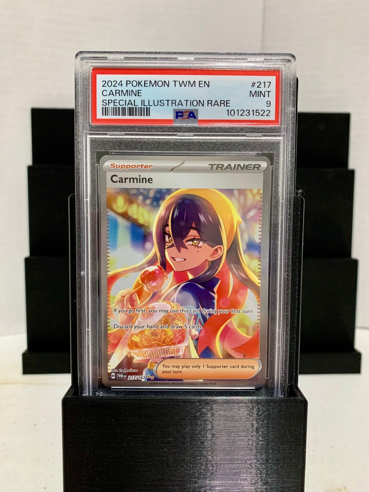 RARE Carmine 217 SIR Pokemon Card - PSA Grade 9