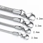 0.9-8mm Stainless Steel Men Women Round Snake Chain Necklace 7-47'' Never Fade