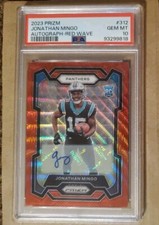 2023 Prizm Jonathan Mingo Rookie Red Wave 142/149 Auto Autograph Panthers PSA 10